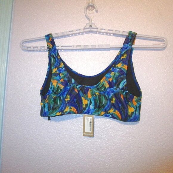 Nasty Gal Bikini Size 14 Crop Top High Waist 2 Piece Swimsuit Floral Pin Up NWT - Picture 5 of 12